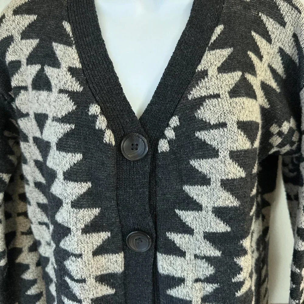 Elodie Mohair Blend Southwestern Sweater M‎ Cardigan - Picture 4 of 7
